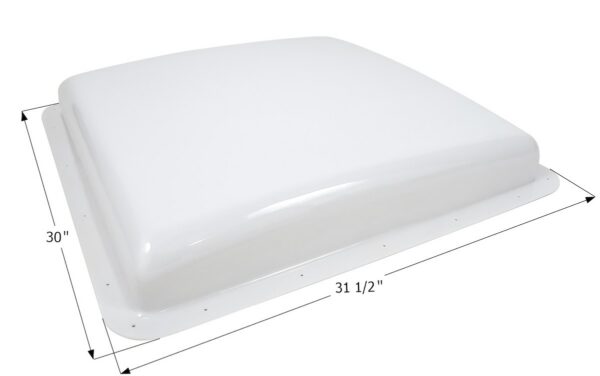 Icon Rectangular Bubble Skylight, 31.5 x 30 Inch Flange, Polycarbonate, White