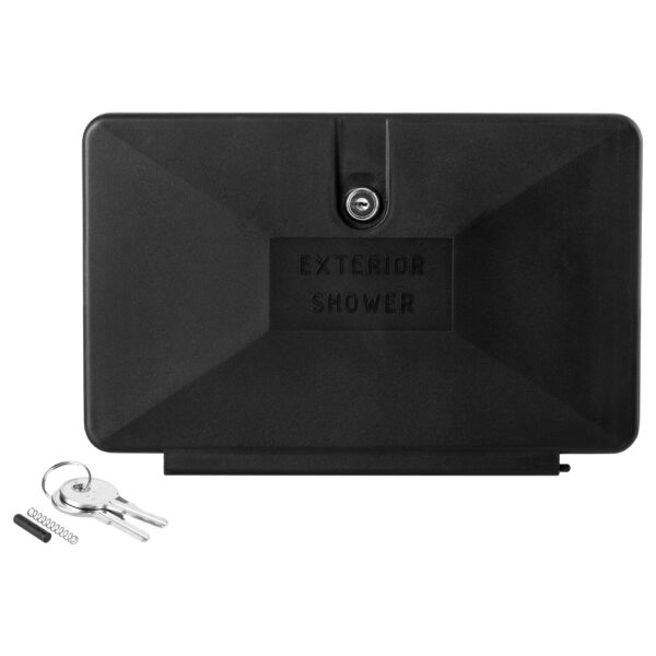 Dura Faucet Exterior Shower Door, Black, with Keyed Lock
