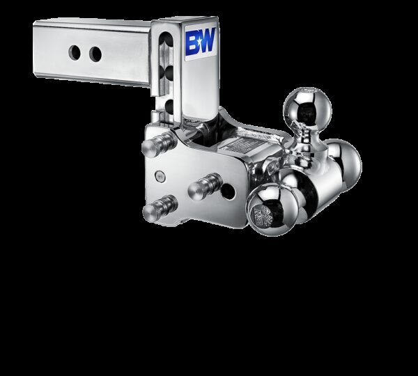 B&W Trailer Hitch Ball Mount 2-1/2" Receiver 14,500 lb Triple Ball Chrome with Swivels