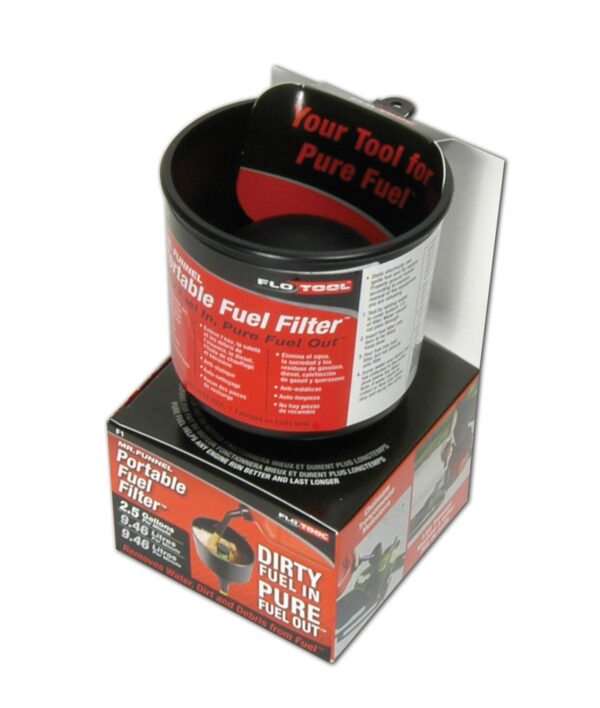Hopkins FloTool Portable Fuel Filter Funnel, 3.5 inch Basin, Black