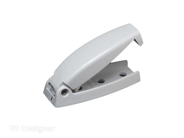 RV Designer Plastic Door Catch, Round Edge, White, Set of 2