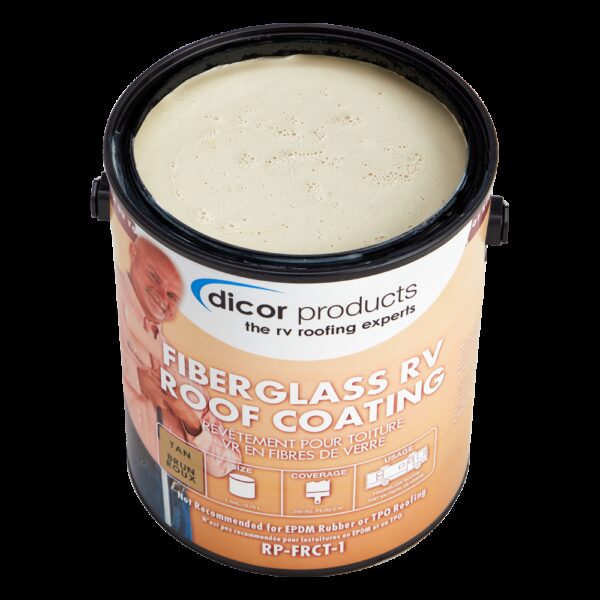 Dicor Fiberglass RV Roof Coating, Tan, 1 Gallon, Acrylic