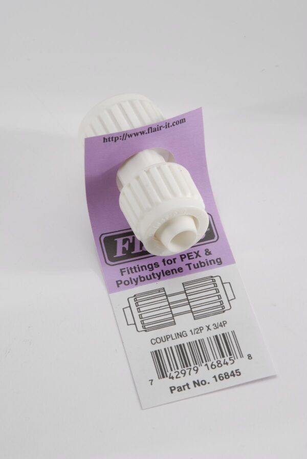 Elkhart Supply 1/2 to 3/4 Inch Compression Coupling, White