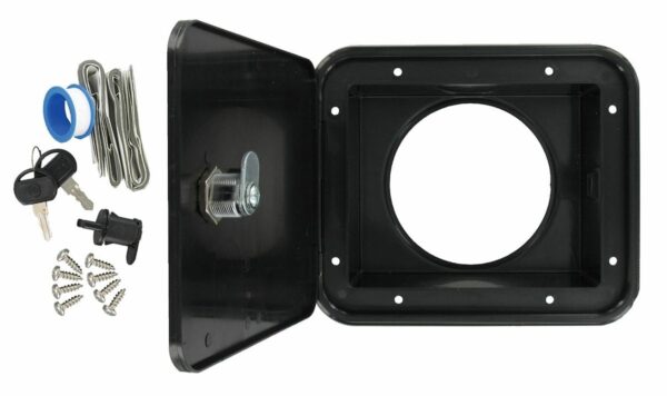Valterra RV Access Door, Lockable, Black, 4-3/4 by 5-7/8 Inches