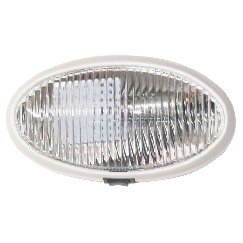 Valterra LED Porch Light with Switch, Oval, Clear, 6" × 2", 175 Lumens