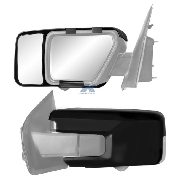 K-Source Towing Mirrors, Set of 2, 3.13 x 6.63 Inch, Snap-On, Black