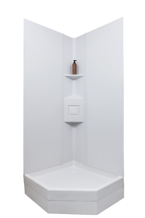 Icon 2-Piece Rectangular RV Shower Surround, 36-1/4" x 72", White