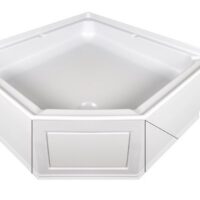 Icon Neo-Angle RV Shower Pan, 26-5/8" x 16-5/8" x 12", Polar White