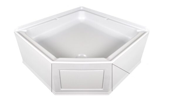 Icon Neo-Angle RV Shower Pan, 26-5/8" x 16-5/8" x 12", Polar White