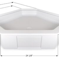 Icon Neo-Angle RV Shower Pan, 26-1/8" x 17", Polar White