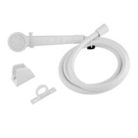 Dura Faucet Handheld Shower Head with Hose, White, 2-Inch