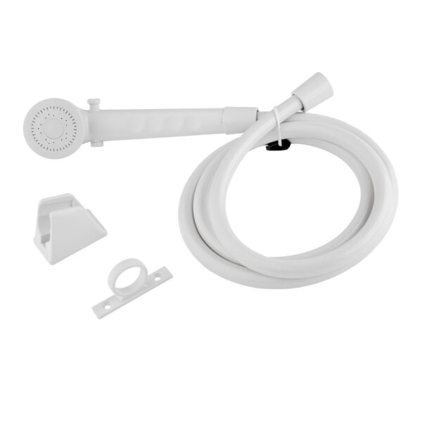 Dura Faucet Handheld Shower Head with Hose, White, 2-Inch