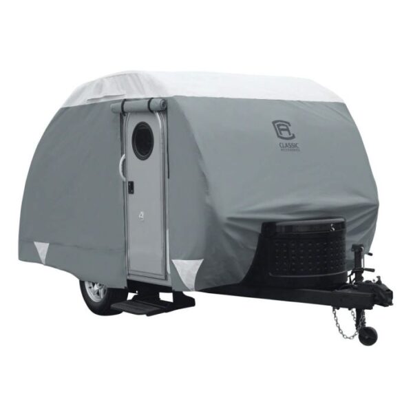 Classic Accessories Micro Trailer Cover, 8 Feet, Gray and White
