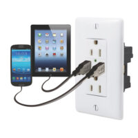 Valterra Combination USB and Power Outlet, White, 125 Volt