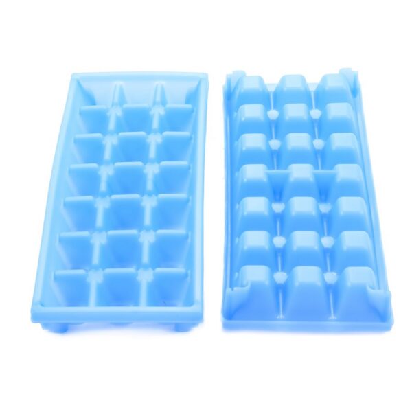 Camco Ice Cube Tray, 21 Mini Cubes, 9 x 4 Inches, Blue, Set of 2