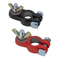 East Penn Battery Terminals with Wing Nut Clamp, Red and Black