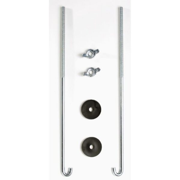 East Penn J-Type Battery Hold Down Bolt Set, 10 inch, Silver, 2-Pack