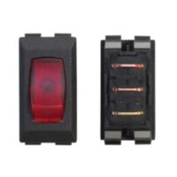 Valterra Interior Light Switch, Rocker, Red or Black, 125 Volt, Illuminated