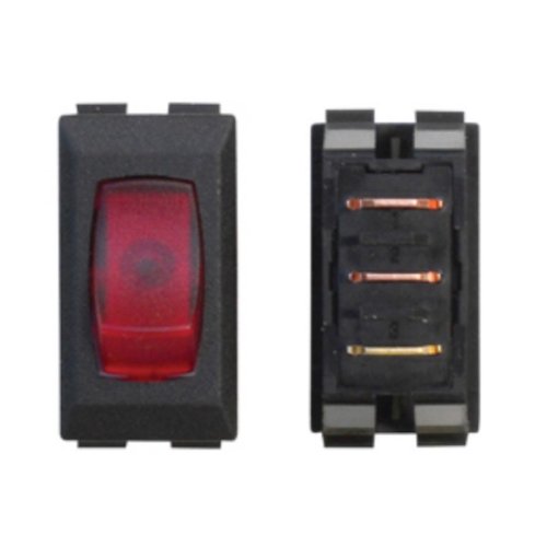 Valterra Interior Light Switch, Rocker, Red or Black, 125 Volt, Illuminated