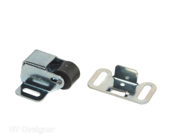 RV Designer 1-1/4 Inch Roller Door Catch, Silver, Set of 2