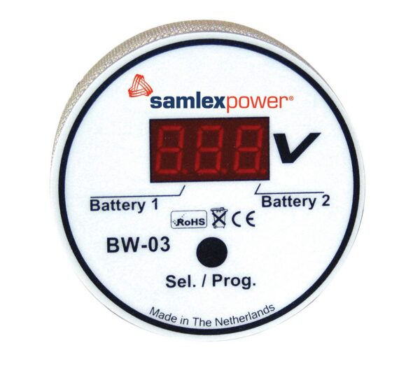 Samlex America Battery Monitor, White LCD Digital Display