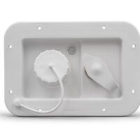 B&B Molders Fresh Water Inlet with Spout Polar White (Recessed Mount, 2-1/2 Inch depth)