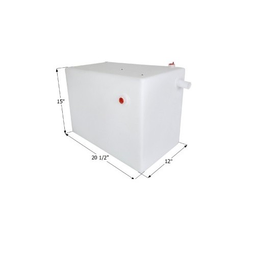 Icon 12-Gallon Fresh Water Tank, Rectangular, White, with Cap