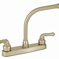 Empire 8 Inch Kitchen Faucet with Teapot Handles and High Arc Spout, Brushed Nickel
