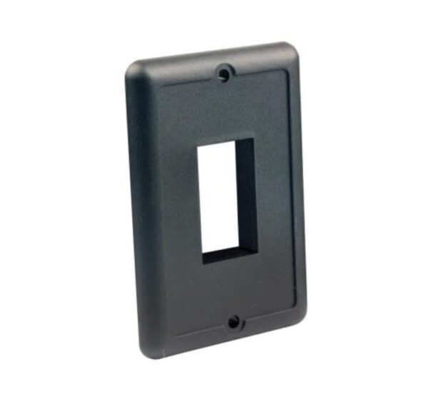 JR Products Single Switch Opening Faceplate, Black
