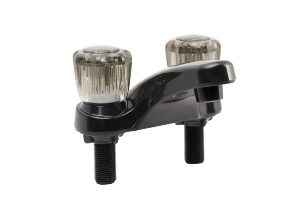 Dura Faucet Lavatory Sink Faucet, Dual Knob, Mid Arc, Lacquered Black