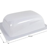 Icon Rectangular RV Skylight, 22.5 x 14.5 Inch, Bubble Dome, White