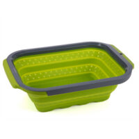 Progressive International 6-Quart Collapsible Over-Sink Colander, Green and Gray
