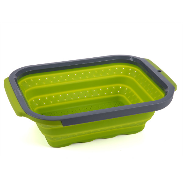 Progressive International 6-Quart Collapsible Over-Sink Colander, Green and Gray