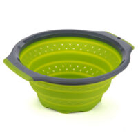 Progressive International 3-Quart Silicone Colander, Green and Gray