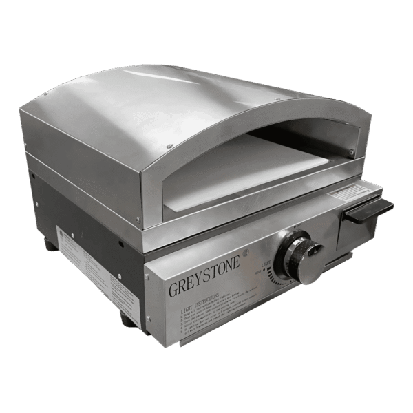 Greystone 17 Inch Cast-Iron Griddle with Pizza Oven Attachment, Stainless Steel