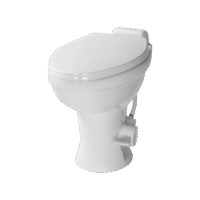 Lippert Ceramic RV Toilet, Pedal Flush, Elongated, White