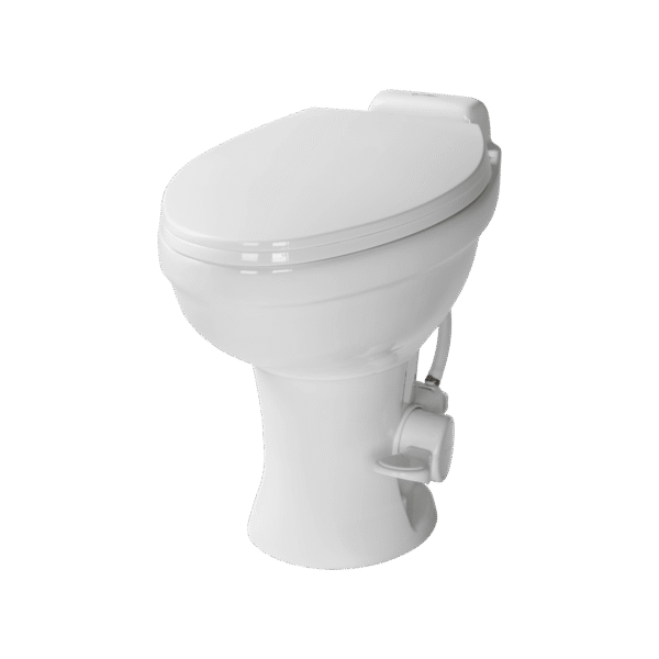 Lippert Ceramic RV Toilet, Pedal Flush, Elongated, White