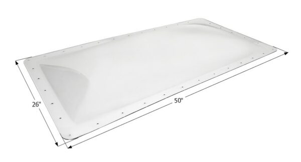 Icon Clear Rectangular Skylight, Extra-Large 50 in. x 26 in. Flange