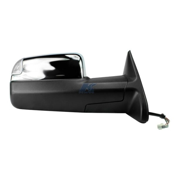K-Source Heated Towing Mirror, Black and Chrome, Electric, Foldable