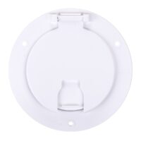 B&B Molders Electrical Cord Hatch, Round, 5.1 Inch Diameter, Polar White
