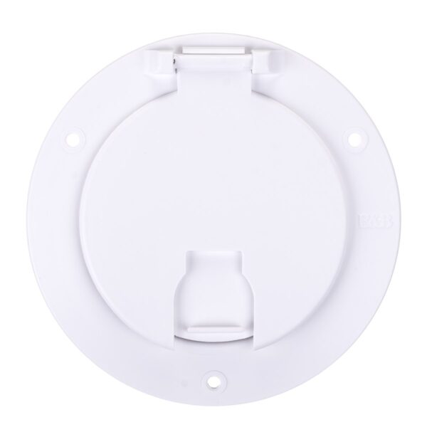 B&B Molders Electrical Cord Hatch, Round, 5.1 Inch Diameter, Polar White