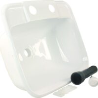 JR Products Single Bowl Fresh Water Sink, Flush Mount, White