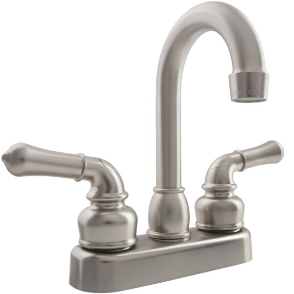 Dura Faucet RV Bar Faucet, Brushed Nickel, 6" High Arc, 4" Mount