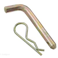 RV Designer Bent Hitch Pin with Clip, 1/2 Inch, 2-Receiver, Silver