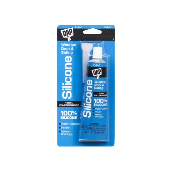 DAP 100% Silicone Caulk Sealant, Clear, 2.8 oz