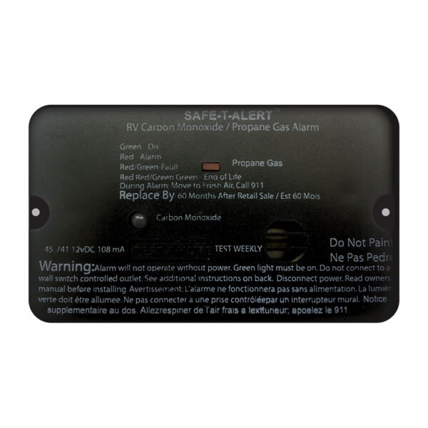 MTI Safe-T-Alert Propane and Carbon Monoxide Detector, 12V, Black