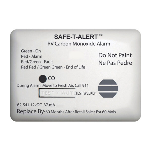 MTI Safe-T-Alert Carbon Monoxide Detector, 12 Volt, White