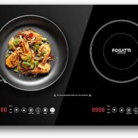 Fogatti Dual Induction Cooktop, 1,800W, 2 Burners, Black