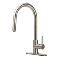 Dura Faucet RV Kitchen Faucet, Satin Nickel Plated, Silver