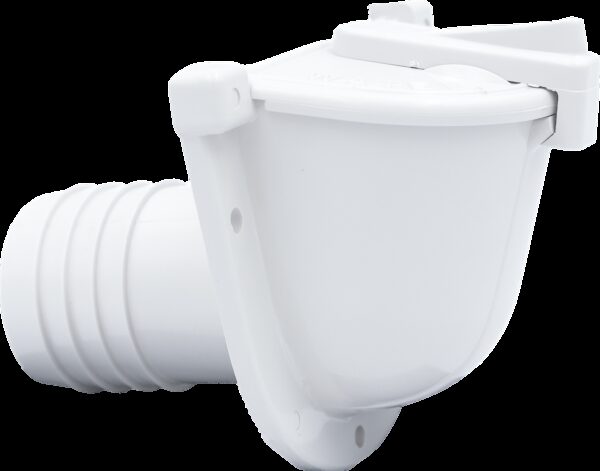 Zebra RV Fresh Water Inlet, Polar White, Gravity Feed, Recessed Mount